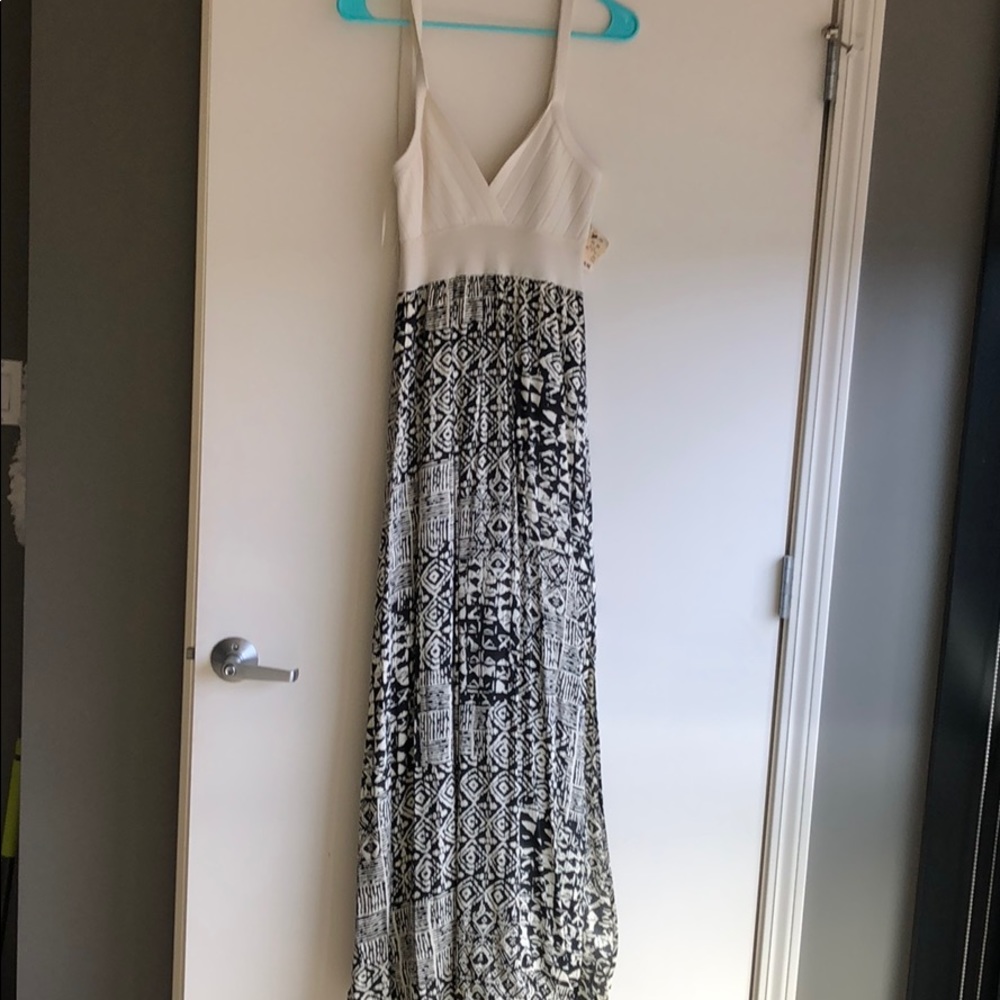 Black and cream maxi dress